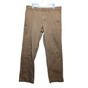 Eddie Bauer Classic Legend Wash Pants Mens 35X32 Brown 100% Cotton Straight Leg